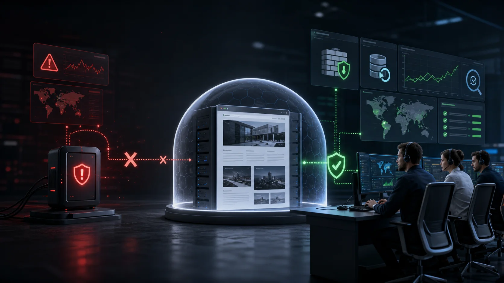 Comparison between a security plugin and expert-managed WordPress protection